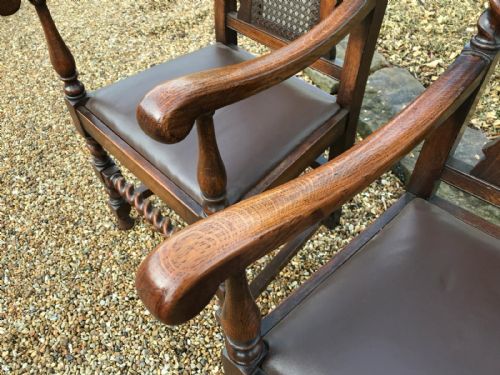 VICTORIAN PAIR OF OAK CARVER CHAIRS - ADDITIONAL PHOTO 5
