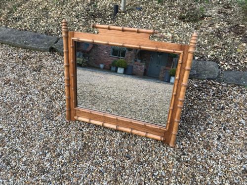 ANTIQUE FRENCH FAUX BAMBOO MIRROR - ADDITIONAL PHOTO 1
