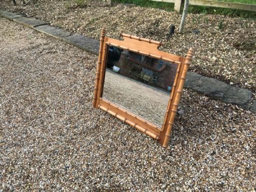 ANTIQUE FRENCH FAUX BAMBOO MIRROR - ADDITIONAL PHOTO 4