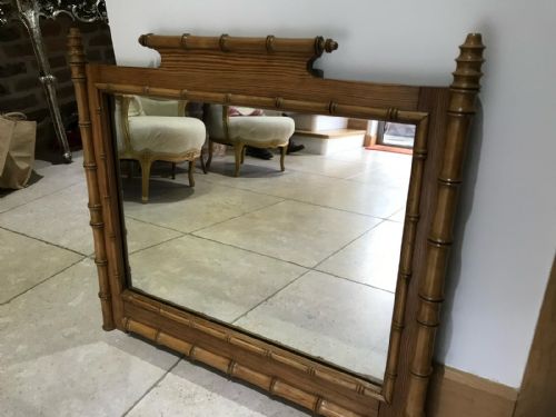 ANTIQUE FRENCH FAUX BAMBOO MIRROR - ADDITIONAL PHOTO 12