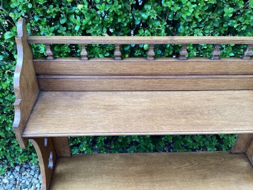 ANTIQUE ARTS AND CRAFTS OAK WALL HANGING CUPBOARD - ADDITIONAL PHOTO 10