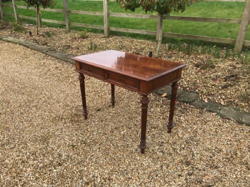 ANTIQUE FRENCH MAHOGANY WRITING TABLE - ADDITIONAL PHOTO 19
