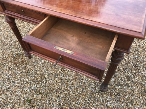 ANTIQUE FRENCH MAHOGANY WRITING TABLE - ADDITIONAL PHOTO 23