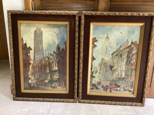 antique paul braddon pair of water colours - CATEGORY: ANTIQUE ART - DATED VICTORIAN