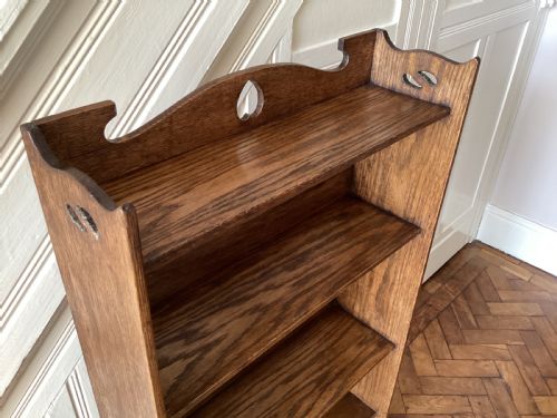 ANTIQUE LIBERTY STYLE ARTS AND CRAFTS OAK BOOKCASE - ADDITIONAL PHOTO 1