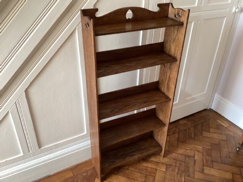 ANTIQUE LIBERTY STYLE ARTS AND CRAFTS OAK BOOKCASE - ADDITIONAL PHOTO 9