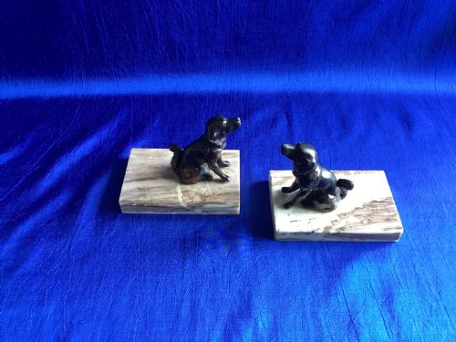 ANTIQUE FRENCH ART DECO SPANIEL DOG BOOKENDS - ADDITIONAL PHOTO 5