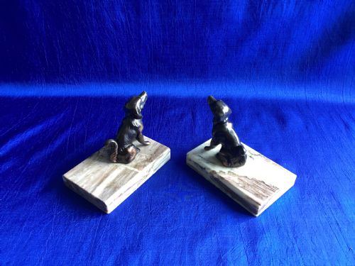 ANTIQUE FRENCH ART DECO SPANIEL DOG BOOKENDS - ADDITIONAL PHOTO 6