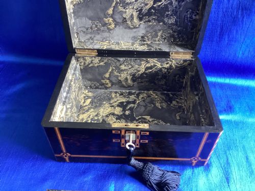 VICTORIAN COROMANDEL PARQUETRY JEWELLERY KEEPSAKE BOX - ADDITIONAL PHOTO 8