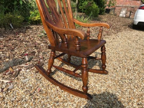 VICTORIAN FARMHOUSE COUNTRY ELM ROCKING CHAIR - ADDITIONAL PHOTO 2