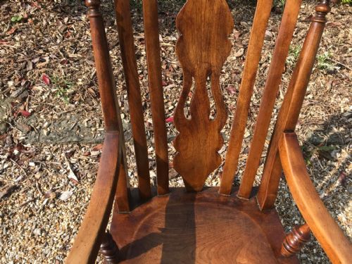 VICTORIAN FARMHOUSE COUNTRY ELM ROCKING CHAIR - ADDITIONAL PHOTO 3
