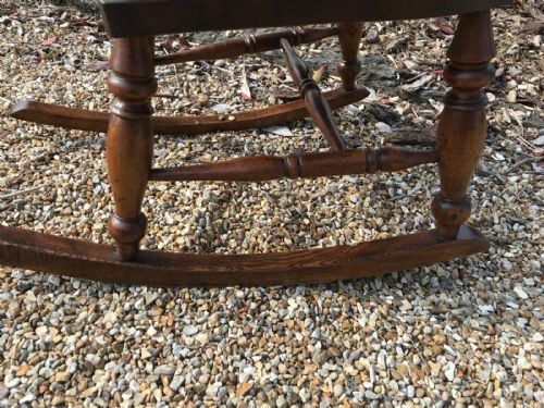 VICTORIAN FARMHOUSE COUNTRY ELM ROCKING CHAIR - ADDITIONAL PHOTO 5