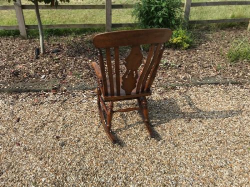 VICTORIAN FARMHOUSE COUNTRY ELM ROCKING CHAIR - ADDITIONAL PHOTO 6