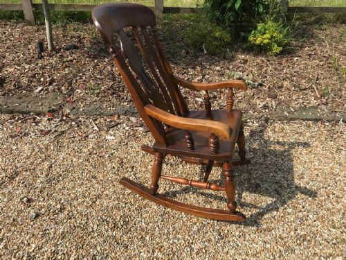VICTORIAN FARMHOUSE COUNTRY ELM ROCKING CHAIR - ADDITIONAL PHOTO 10