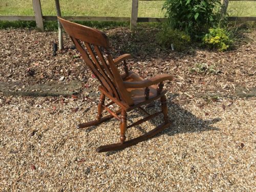 VICTORIAN FARMHOUSE COUNTRY ELM ROCKING CHAIR - ADDITIONAL PHOTO 11