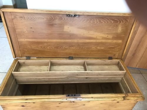 VICTORIAN PINE TOOL CHEST BOX - ADDITIONAL PHOTO 4
