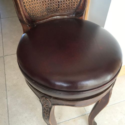 ANTIQUE FRENCH REVOLVING BAR STOOL - ADDITIONAL PHOTO 6
