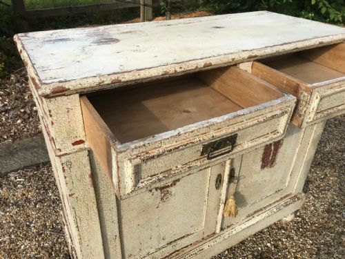 ANTIQUE FRENCH SHABBY CHIC OAK CUPBOARD - ADDITIONAL PHOTO 1