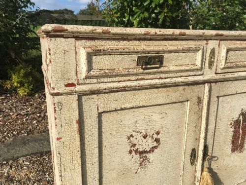 ANTIQUE FRENCH SHABBY CHIC OAK CUPBOARD - ADDITIONAL PHOTO 7