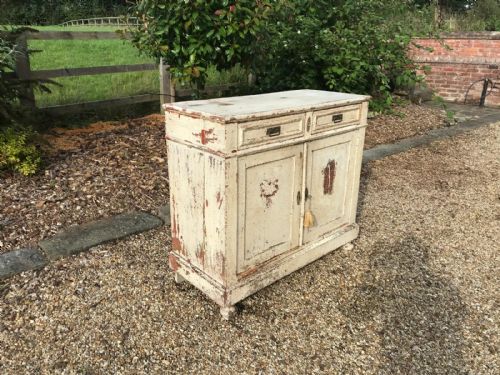 ANTIQUE FRENCH SHABBY CHIC OAK CUPBOARD - ADDITIONAL PHOTO 9