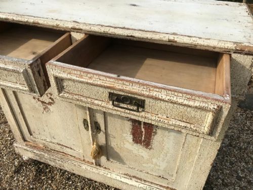 ANTIQUE FRENCH SHABBY CHIC OAK CUPBOARD - ADDITIONAL PHOTO 10