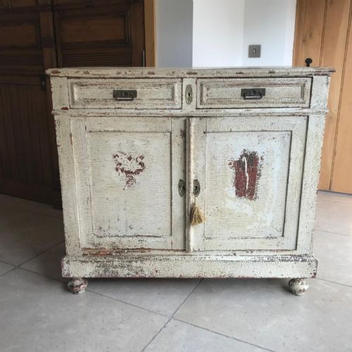 ANTIQUE FRENCH SHABBY CHIC OAK CUPBOARD - ADDITIONAL PHOTO 11