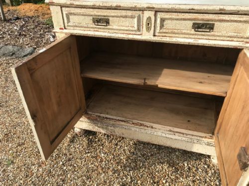 ANTIQUE FRENCH SHABBY CHIC OAK CUPBOARD - ADDITIONAL PHOTO 13