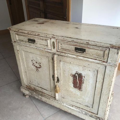 ANTIQUE FRENCH SHABBY CHIC OAK CUPBOARD - ADDITIONAL PHOTO 16