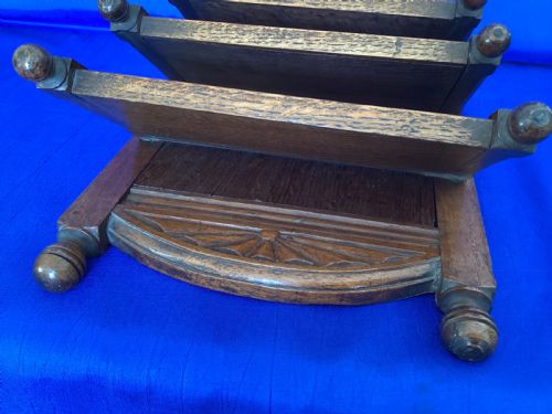 ANTIQUE ARTS AND CRAFTS OAK LETTER RACK - ADDITIONAL PHOTO 2