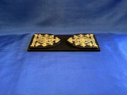 VICTORIAN EBONY AND BRASS EXTENDING BOOK REST - ADDITIONAL PHOTO 3