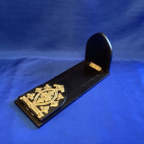 VICTORIAN EBONY AND BRASS EXTENDING BOOK REST - ADDITIONAL PHOTO 8