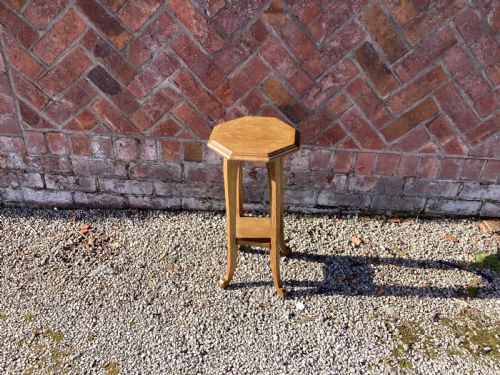ANTIQUE LIBERTY ARTS AND CRAFTS OAK WINE SIDE TABLE - ADDITIONAL PHOTO 2