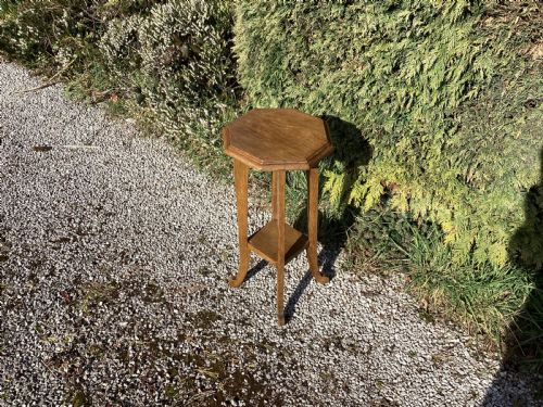 ANTIQUE LIBERTY ARTS AND CRAFTS OAK WINE SIDE TABLE - ADDITIONAL PHOTO 6