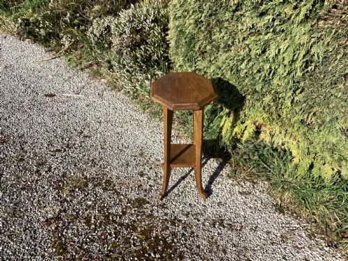 ANTIQUE LIBERTY ARTS AND CRAFTS OAK WINE SIDE TABLE - ADDITIONAL PHOTO 7