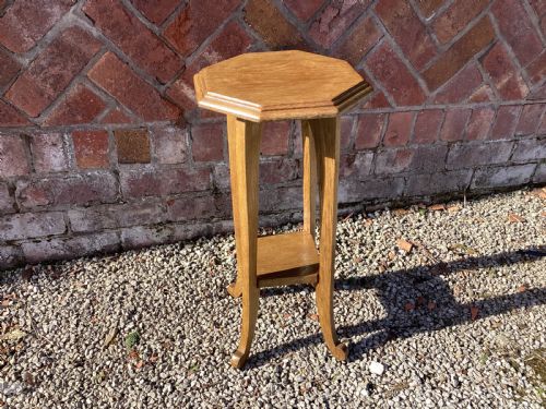 ANTIQUE LIBERTY ARTS AND CRAFTS OAK WINE SIDE TABLE - ADDITIONAL PHOTO 13
