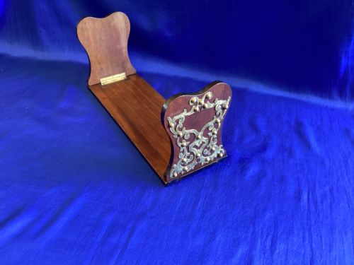 VICTORIAN MAHOGANY AND BRASS GOTHIC REVIVAL EXTENDING BOOK REST - ADDITIONAL PHOTO 1