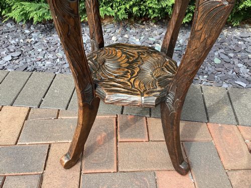 ANTIQUE LIBERTY AND CO CARVED SIDE TABLE - ADDITIONAL PHOTO 3