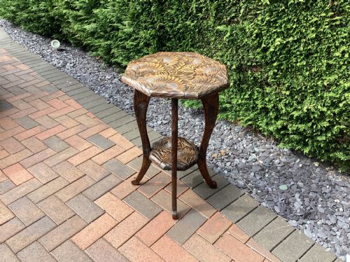 ANTIQUE LIBERTY AND CO CARVED SIDE TABLE - ADDITIONAL PHOTO 4