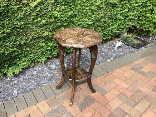 ANTIQUE LIBERTY AND CO CARVED SIDE TABLE - ADDITIONAL PHOTO 5