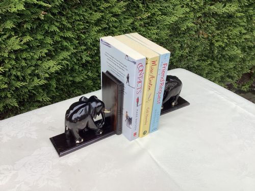 ANTIQUE COROMANDEL PAIR OF ELEPHANT BOOKENDS - ADDITIONAL PHOTO 7