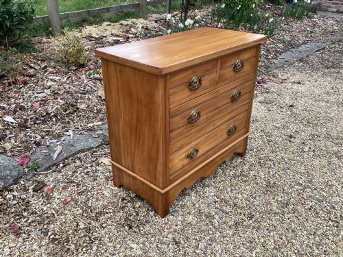 ANTIQUE ART NOUVEAU SATINWOOD CHEST OF DRAWERS - ADDITIONAL PHOTO 1