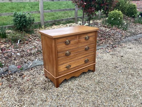 ANTIQUE ART NOUVEAU SATINWOOD CHEST OF DRAWERS - ADDITIONAL PHOTO 6