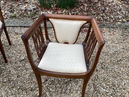 EDWARDIAN MAHOGANY PARLOUR SUITE - ADDITIONAL PHOTO 2