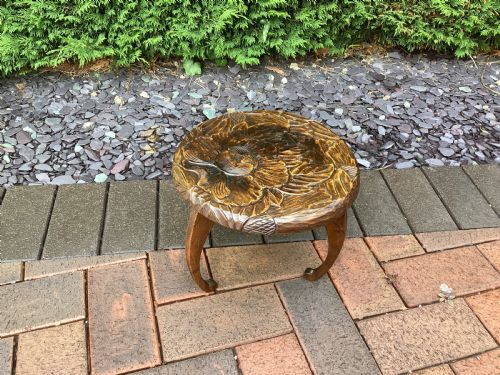 ANTIQUE LIBERTY AND CO CARVED DISPLAY TABLEPLANT STAND - ADDITIONAL PHOTO 1