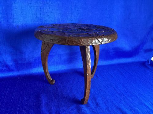 ANTIQUE LIBERTY AND CO CARVED DISPLAY TABLEPLANT STAND - ADDITIONAL PHOTO 7