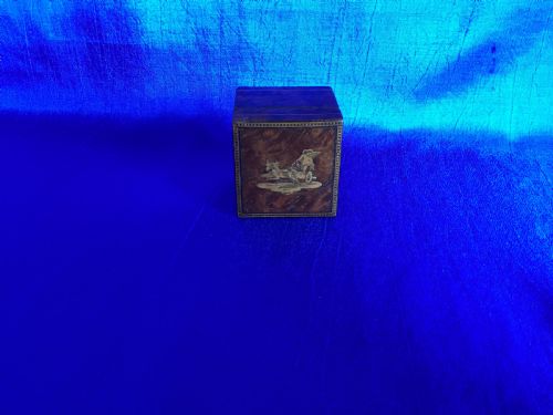 VICTORIAN TUNBRIDGEWARE WALNUT TRAVELLING INKWELL - ADDITIONAL PHOTO 11