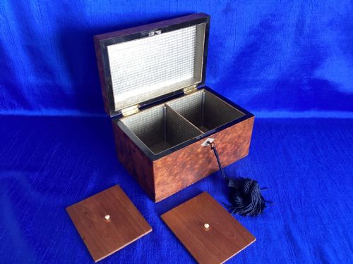GEORGIAN BURR WALNUT TEA CADDY - ADDITIONAL PHOTO 7