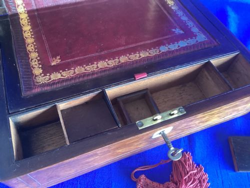 VICTORIAN ROSEWOOD WRITING SLOPE - ADDITIONAL PHOTO 3