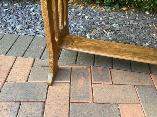ANTIQUE ART NOUVEAU JUGENDSTIL OAK SIDE TABLE - ADDITIONAL PHOTO 4