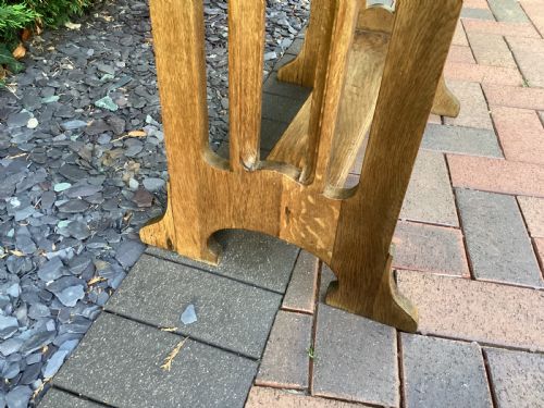 ANTIQUE ART NOUVEAU JUGENDSTIL OAK SIDE TABLE - ADDITIONAL PHOTO 5